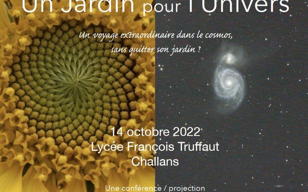 14 octobre 2022, conférence « Un jardin pour l’Univers »